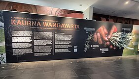 Information panel at the South Australian Museum. The topic is Truth, Reconciliation, and Healing. This is in the context of a memorial park.